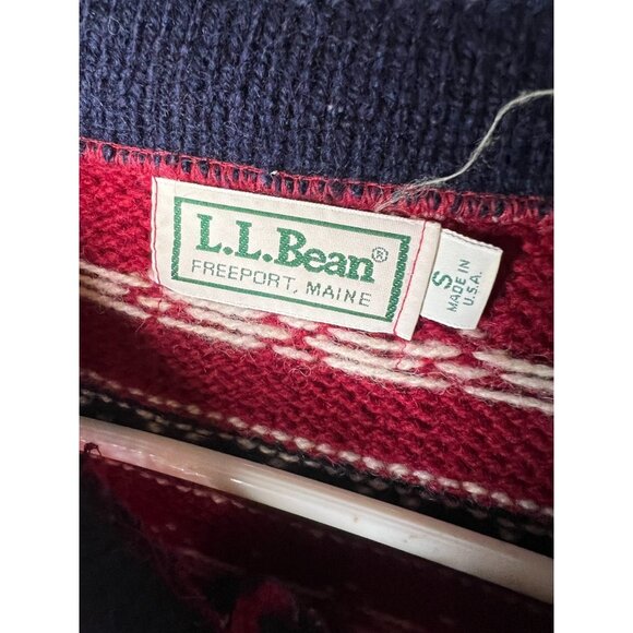 Vtg L.L. Bean Jumper Women SM Sweater Fair Isle Pullover Nordic Knit Snowflake - Picture 4 of 4